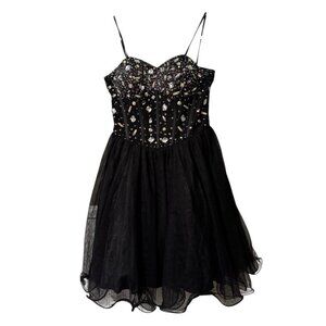 Blondie Nites By Stacy Sklar‎ Mini Dress Formal Gems Prom Homecoming Polyester